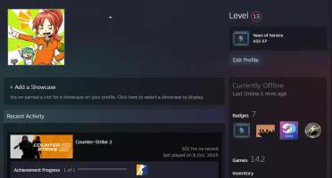 Conta Steam Lvl 13 C/ Diversos Jogos + Medalha de 5 anos