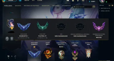 Conta League of Legends MESTRE - RARA - TODOS DADOS
