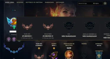 Bronze 2 com TODOS os Champs e 223 Skins ( SUP / JG )