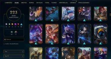 Bronze 2 com TODOS os Champs e 223 Skins ( SUP / JG )