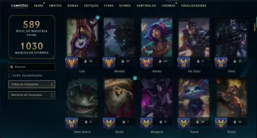 Bronze 2 com TODOS os Champs e 223 Skins ( SUP / JG )