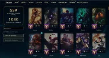 Bronze 2 com TODOS os Champs e 223 Skins ( SUP / JG )