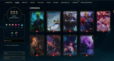Bronze 2 com TODOS os Champs e 223 Skins ( SUP / JG )
