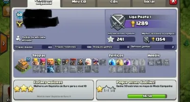 Conta Clash Of Clans Cv7 Full, 4 Construtores E 1928 Gemas,