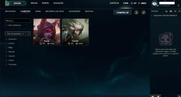 Conta Diamante na promoção com todos os campeões