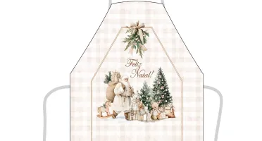 Avental de Cozinha 80x60cm - Animais e Enfeites de Natal