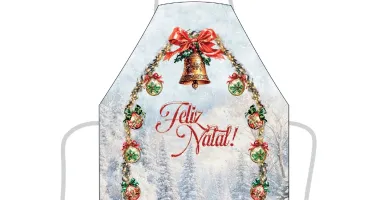 Avental de Cozinha 80x60cm - Animais e Enfeites de Natal