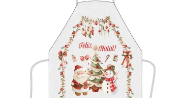 Avental de Cozinha 80x60cm - Animais e Enfeites de Natal