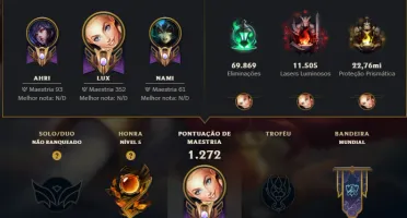 🌟 Conta League Of Legends – Mono Lux (3M+ Maestria) 🌟