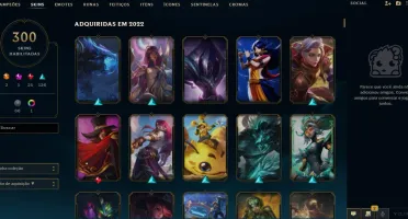CONTA LOL 300 SKINS FULL CHAMPION