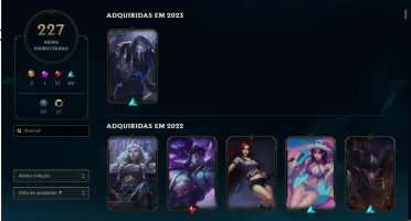 Conta LOL 227 skins LV 534 Plat 4 + Conta Valorant