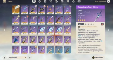 AR 50> zhong, itto,albedo, diluc, mona, qiqi e bençao