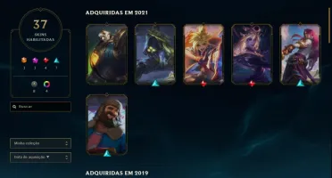 Conta de LOL Diamante 2 Hihg MMR 80% de winrate - 37 skins