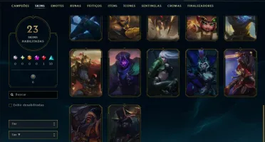 Unranked com 75 Champs e 23 Skins
