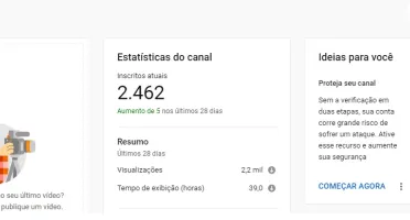 Canal no Youtube com 2 Mil inscritos