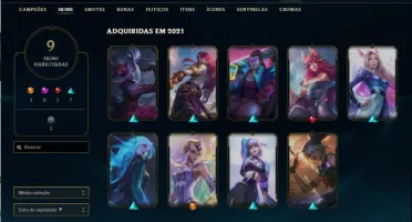 CONTA LEAGUE OF LEGENDS LVL 60 COM 9 SKINS