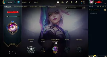 CONTA LEAGUE OF LEGENDS LVL 60 COM 9 SKINS