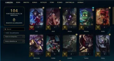 CONTA LEAGUE OF LEGENDS LVL 60 COM 9 SKINS
