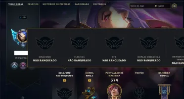 Unranked com 120 Champs e 107 Skins ( MID / JG / TOP )