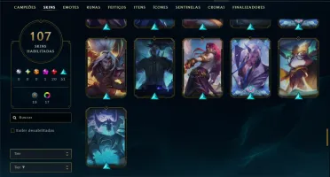Unranked com 120 Champs e 107 Skins ( MID / JG / TOP )