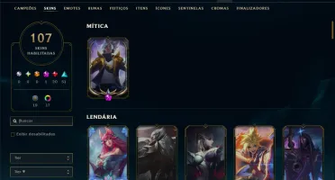 Unranked com 120 Champs e 107 Skins ( MID / JG / TOP )