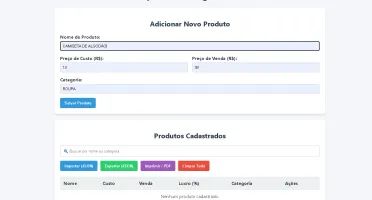 Script Gerenciador De Catálogo De Produtos E Estoque - HTML5