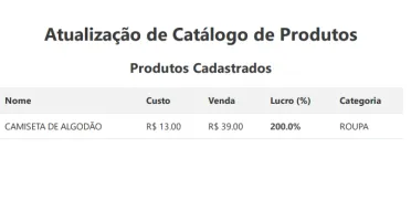 Script Gerenciador De Catálogo De Produtos E Estoque - HTML5