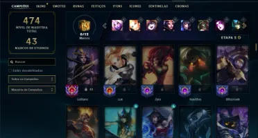 Unranked com 150 Champs e 79 Skins (SUP / MID)