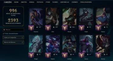 Conta Lol 2014 Full Campeões, Mono Draven 1Mi E Skin Ahri Fa