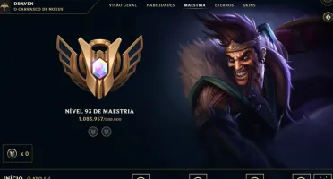 Conta Lol 2014 Full Campeões, Mono Draven 1Mi E Skin Ahri Fa