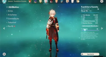 CONTA KAZUHA+ESPADA DA LIBERDADE+CHILDE+HARPA CELESTIAL