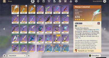 CONTA KAZUHA+ESPADA DA LIBERDADE+CHILDE+HARPA CELESTIAL