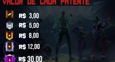 Conta FREE FIRE Smurf | Bronze | Prata | Ouro | Platina