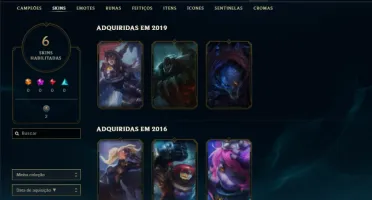 Unranked com 25 Champs e 6 Skins + 8 Fragmentos