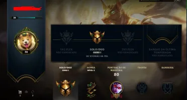 CONTA DE LOL OURO 1 // 4 SKINS // MMR ALTO