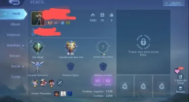 Conta Mobile Legends: Bang Bang. Com skin épica do Lancelot.