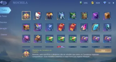 Conta Mobile Legends: Bang Bang. Com skin épica do Lancelot.