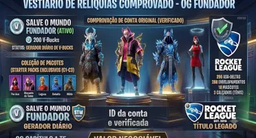 Conta OG 421 Skins l raras | Salve o Mundo Fundador | RL 201