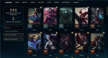 Conta Mestre com 71 Champs e 30 Skins