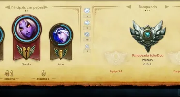 Conta Bronze 4,10 skins, 31 campeão, 4 paginas de runas