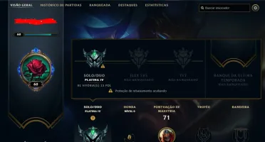 CONTA DE LOL PLATINA 4