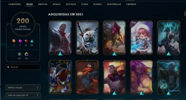 conta de lol, platina 4/2 2020,182 skins