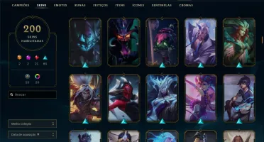 conta de lol, platina 4/2 2020,182 skins