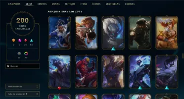 conta de lol, platina 4/2 2020,182 skins