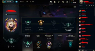 conta de lol, platina 4/2 2020,182 skins