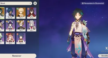 AR 10 Xiao + Lança de Jade Primitiva + Espada celestial