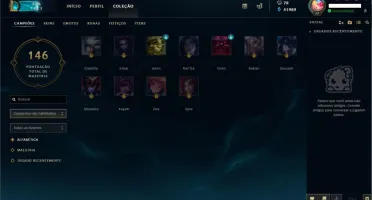 Conta de League of Legends (S7: Diamante 1, ex Mestre)