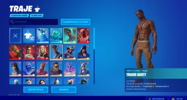 CONTA FORNITE 255 SKINS + TRAVIS SCOTT + 850 VBUCKS