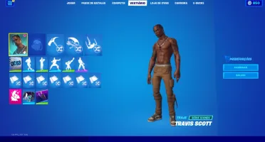 CONTA FORNITE 255 SKINS + TRAVIS SCOTT + 850 VBUCKS