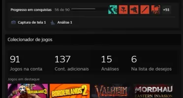 (IMPERDIVEL) CONTA STEAM LEVEL 89 + 124 JOGOS